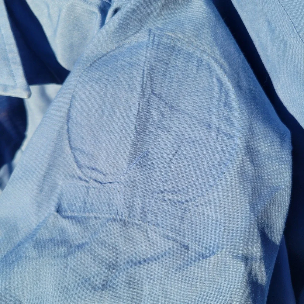 VTG 80s/90s Red Kap Image Plus Light Blue Work Shirt Set of 2 Made in USA Sz 16